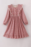 Floral corduroy lace ruffle mom dress - Aaria Tees Aaria Tees