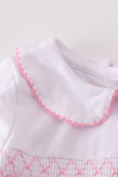 Pink bow smocked bloomer set Aaria Tees
