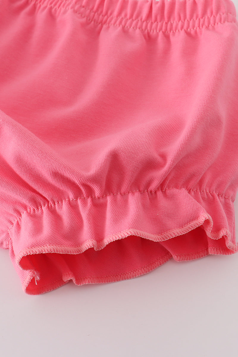 Pink rose hand smocked bloomer set - Aaria Tees Aaria Tees
