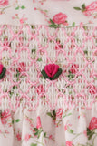 Pink rose hand smocked pants set - Aaria Tees Aaria Tees