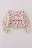 Pink rose hand smocked pants set - Aaria Tees Aaria Tees