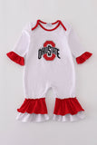 Ohio glitter ruffle romper - Aaria Tees Aaria Tees