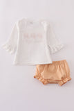 Sweet as pie french knot girl bloomers set Aaria Tees