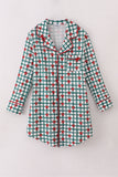 Green bow plaid mom gown - Aaria Tees Aaria Tees