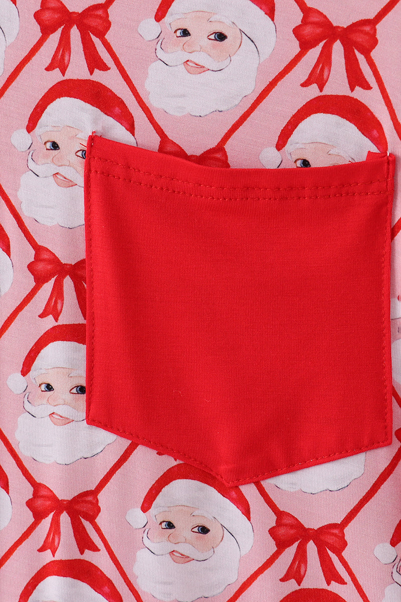 Red santa claus print bamboo mom gown - Aaria Tees Aaria Tees