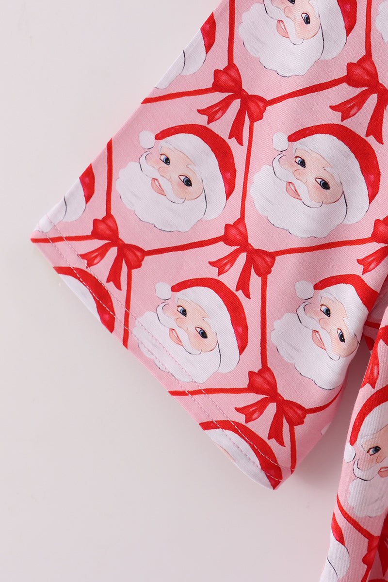 Red santa claus print bamboo mom gown - Aaria Tees Aaria Tees