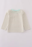 Khaki stripe top - Aaria Tees Aaria Tees