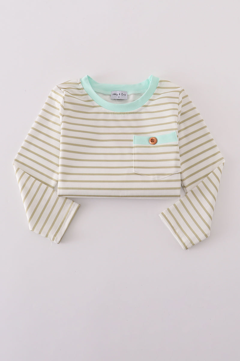 Khaki stripe top - Aaria Tees Aaria Tees