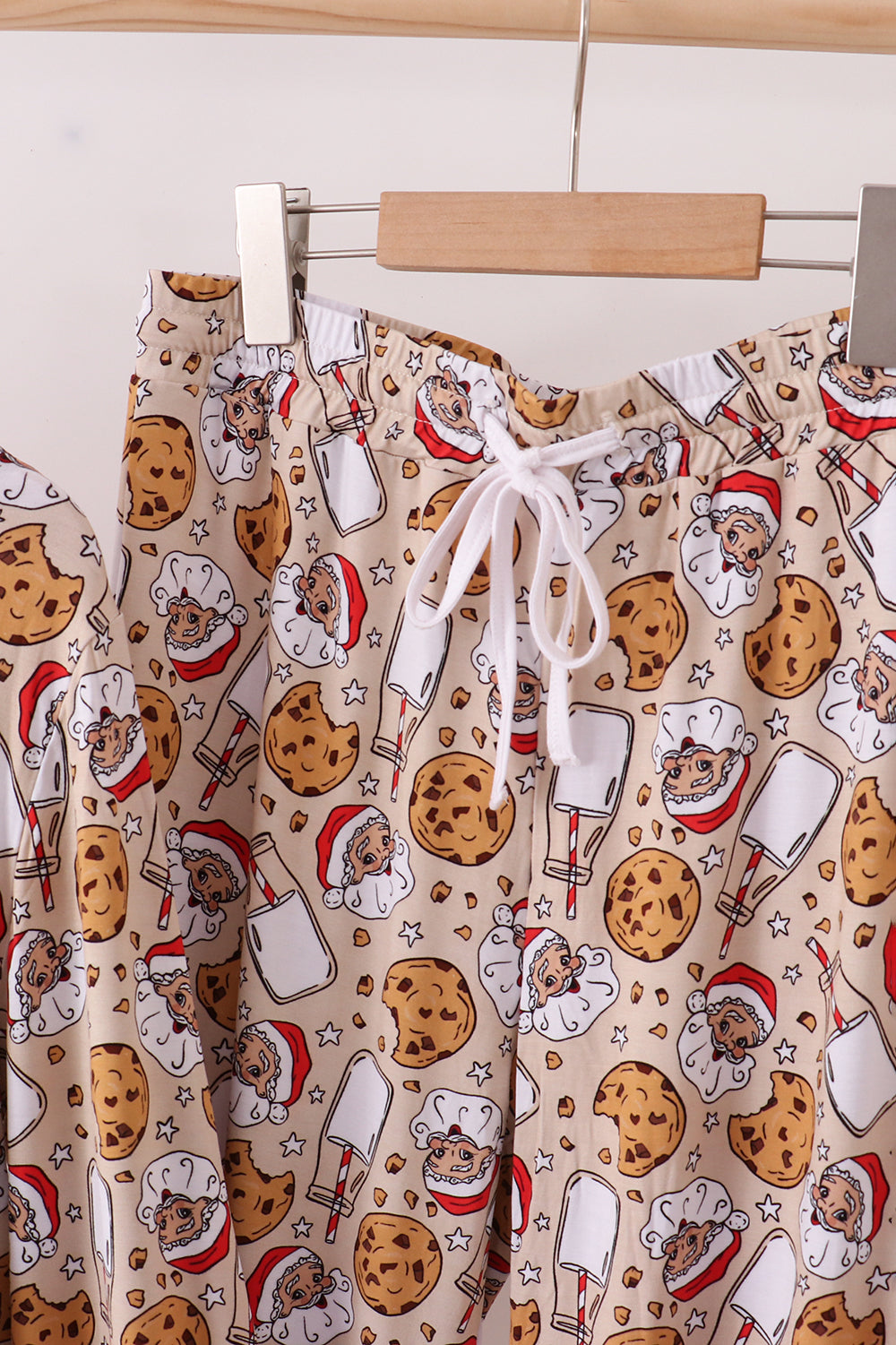 Santa milk biscuits bamboo mom pajamas set - Aaria Tees Aaria Tees