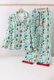 Green christmas tree print dad pajamas pants set - Aaria Tees Aaria Tees