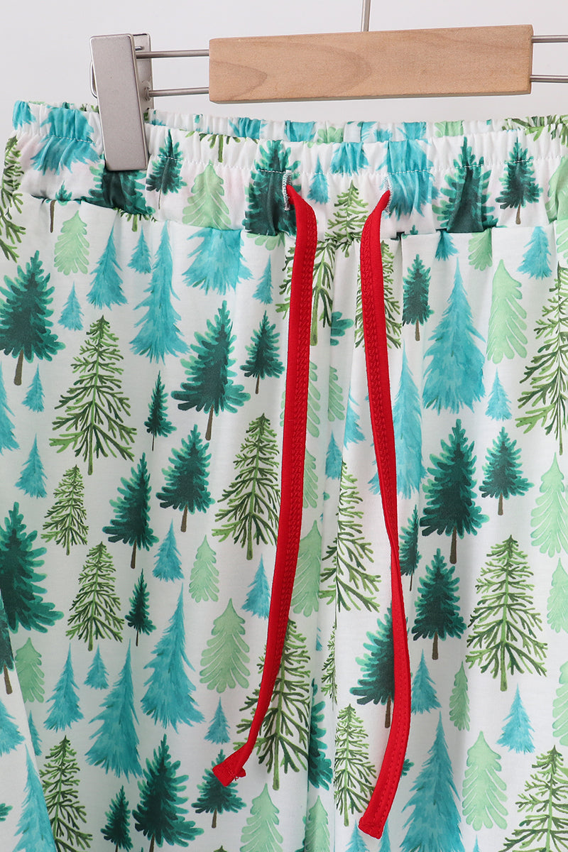 Green christmas tree print dad pajamas pants set - Aaria Tees Aaria Tees