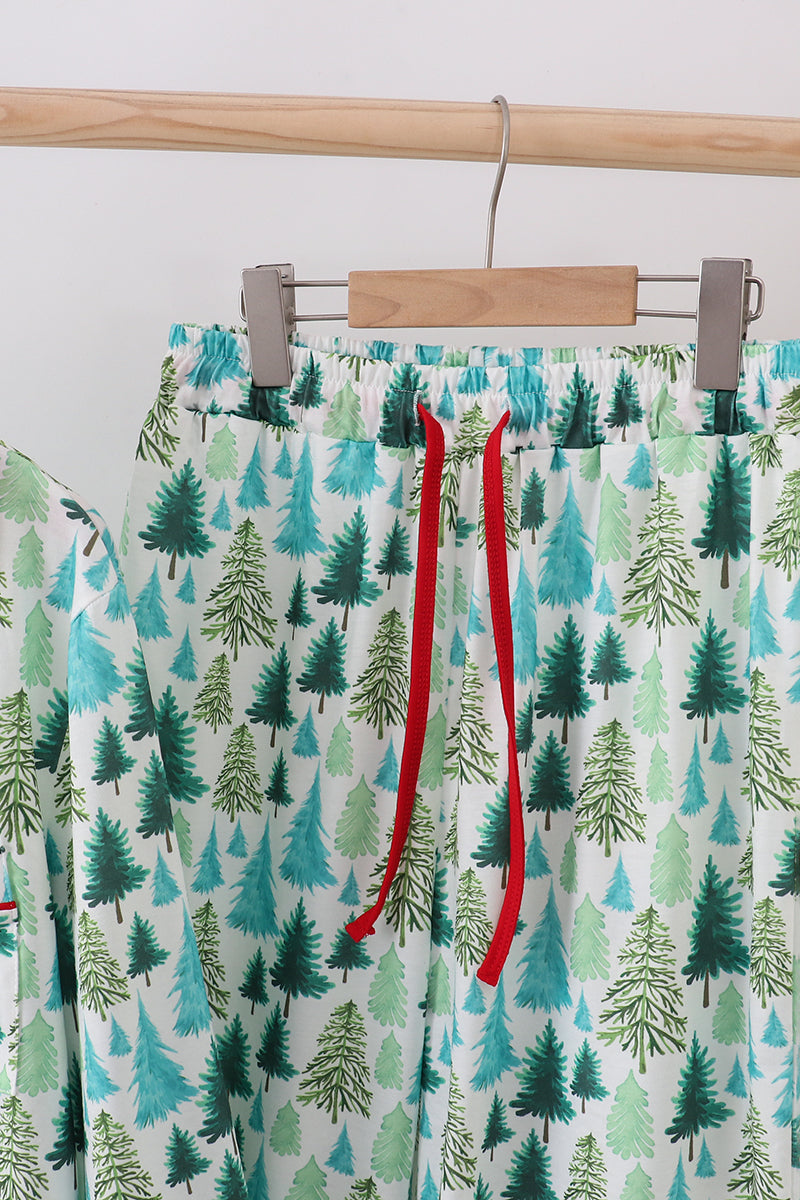 Green christmas tree print dad pajamas pants set - Aaria Tees Aaria Tees