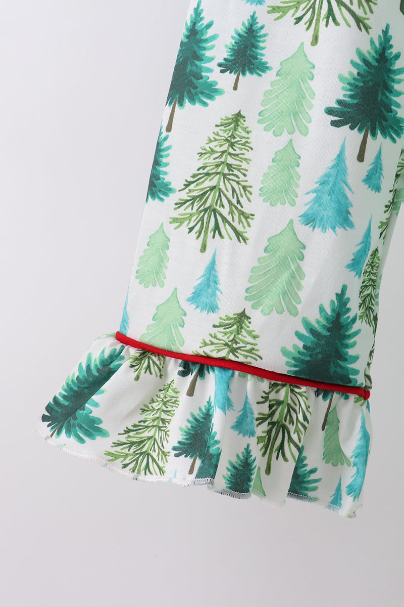 Green christmas tree print mom pajamas pants set - Aaria Tees Aaria Tees