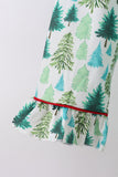 Green christmas tree print mom pajamas pants set - Aaria Tees Aaria Tees