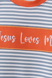 Jesus loves me embroidery boy romper - Aaria Tees Aaria Tees