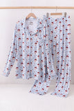 Blue santa claus bamboo dad pajamas set - Aaria Tees Aaria Tees