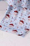 Blue santa claus bamboo dad pajamas set - Aaria Tees Aaria Tees