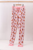Pink gingerbread house bamboo mom pajmas pants - Aaria Tees Aaria Tees