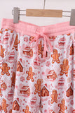 Pink gingerbread house bamboo mom pajmas pants - Aaria Tees Aaria Tees