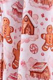 Pink gingerbread house bamboo mom pajmas pants - Aaria Tees Aaria Tees