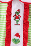 Green christmas grinch embroidery girl bloomers set - Aaria Tees Aaria Tees