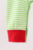Green christmas grinch embroidery boy romper - Aaria Tees Aaria Tees