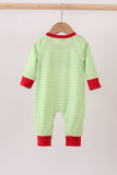 Green christmas grinch embroidery boy romper - Aaria Tees Aaria Tees