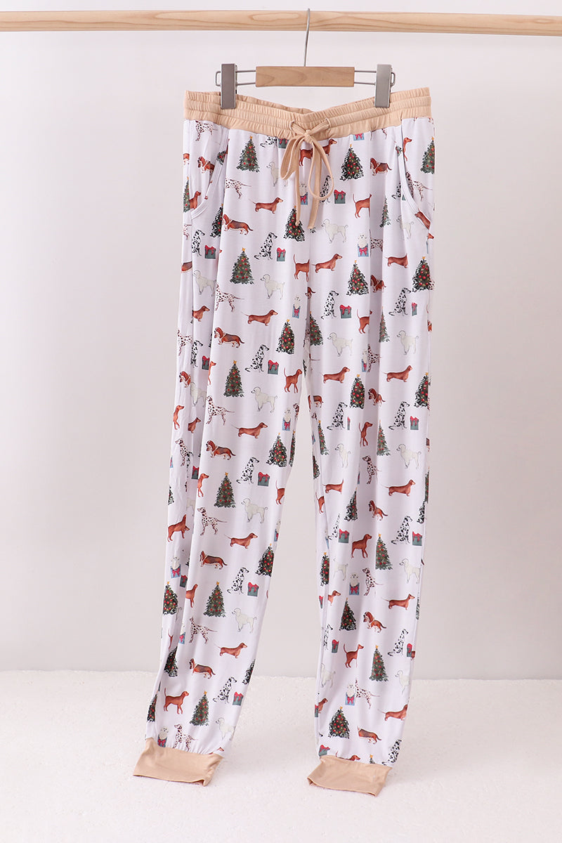 Christmas tree animal adult bamboo pajamas pants - Aaria Tees