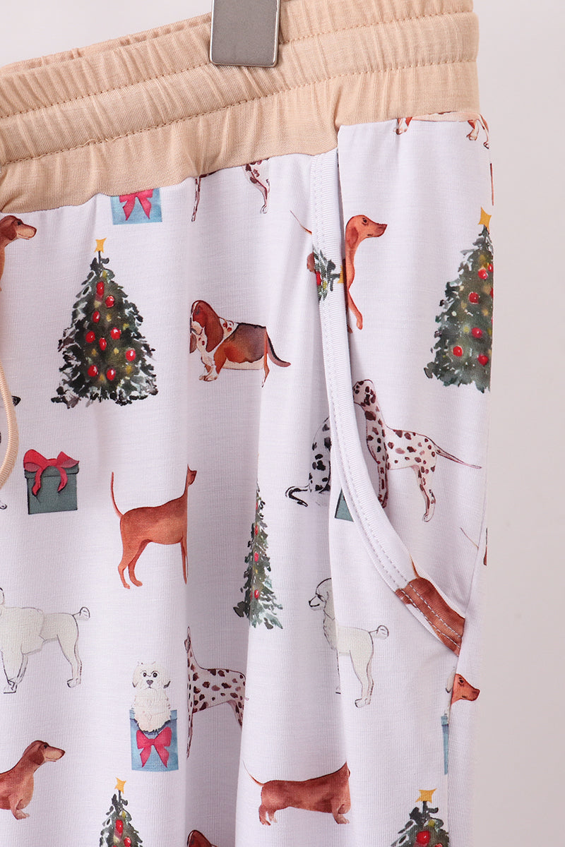 Christmas tree animal adult bamboo pajamas pants - Aaria Tees Aaria Tees