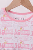 Pink train bamboo pajamas dress - Aaria Tees Aaria Tees