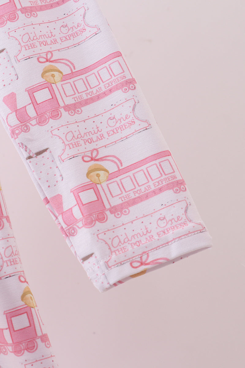 Pink train bamboo pajamas dress - Aaria Tees Aaria Tees