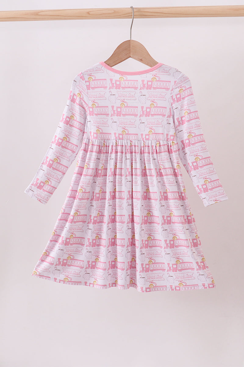 Pink train bamboo pajamas dress - Aaria Tees Aaria Tees