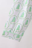 Green christmas tree bamboo dad pajama set Aaria Tees