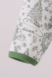 Green christmas tree print gown - Aaria Tees Aaria Tees