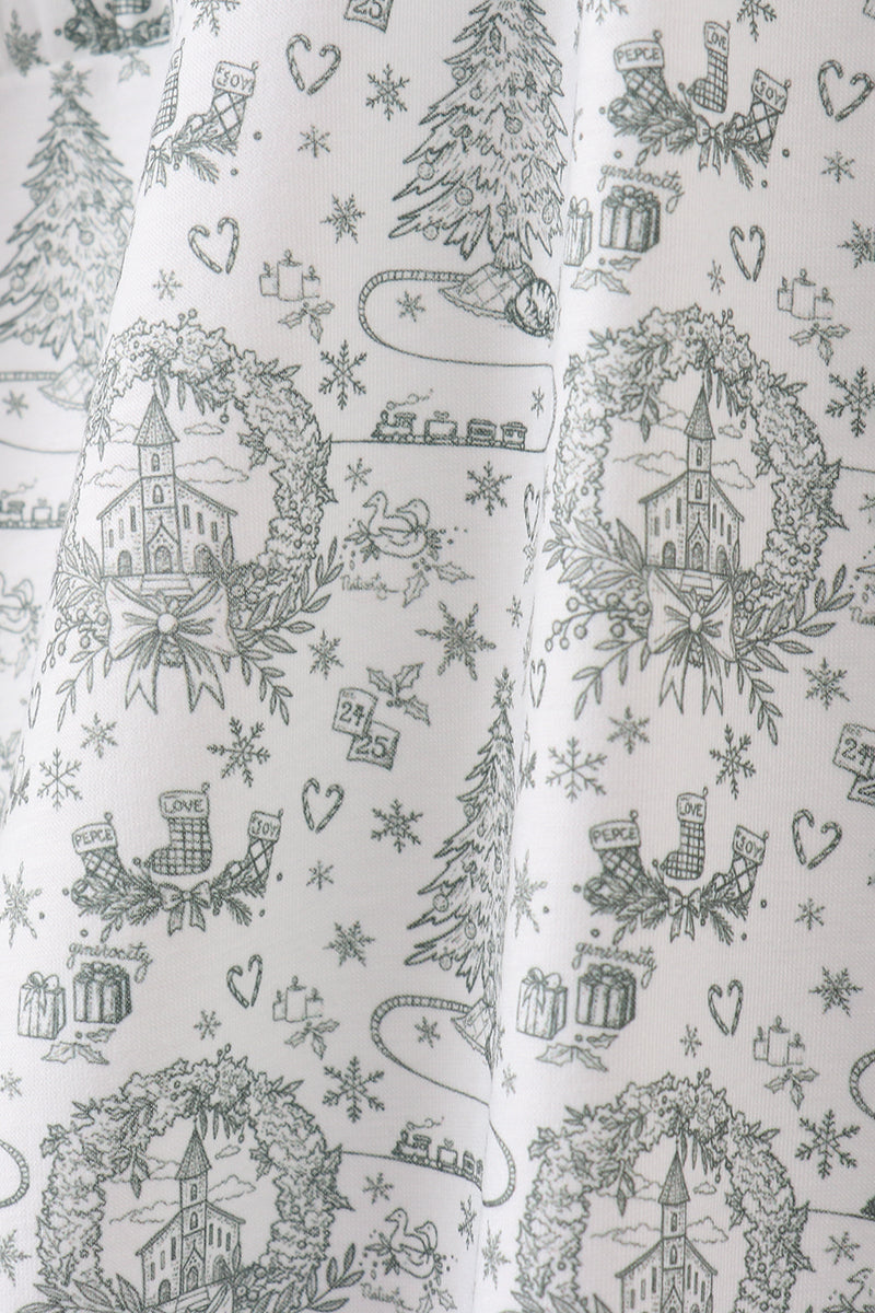 Green christmas tree print mom pajama - Aaria Tees Aaria Tees