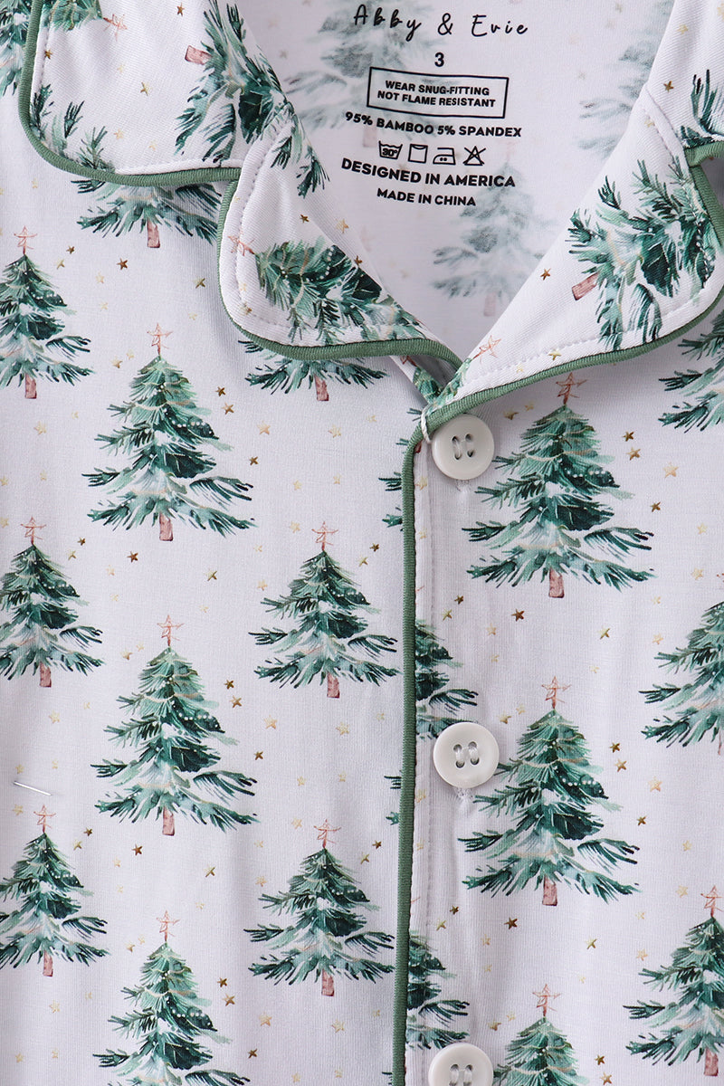 Green christmas tree bamboo mom&me pajama set - Aaria Tees Aaria Tees