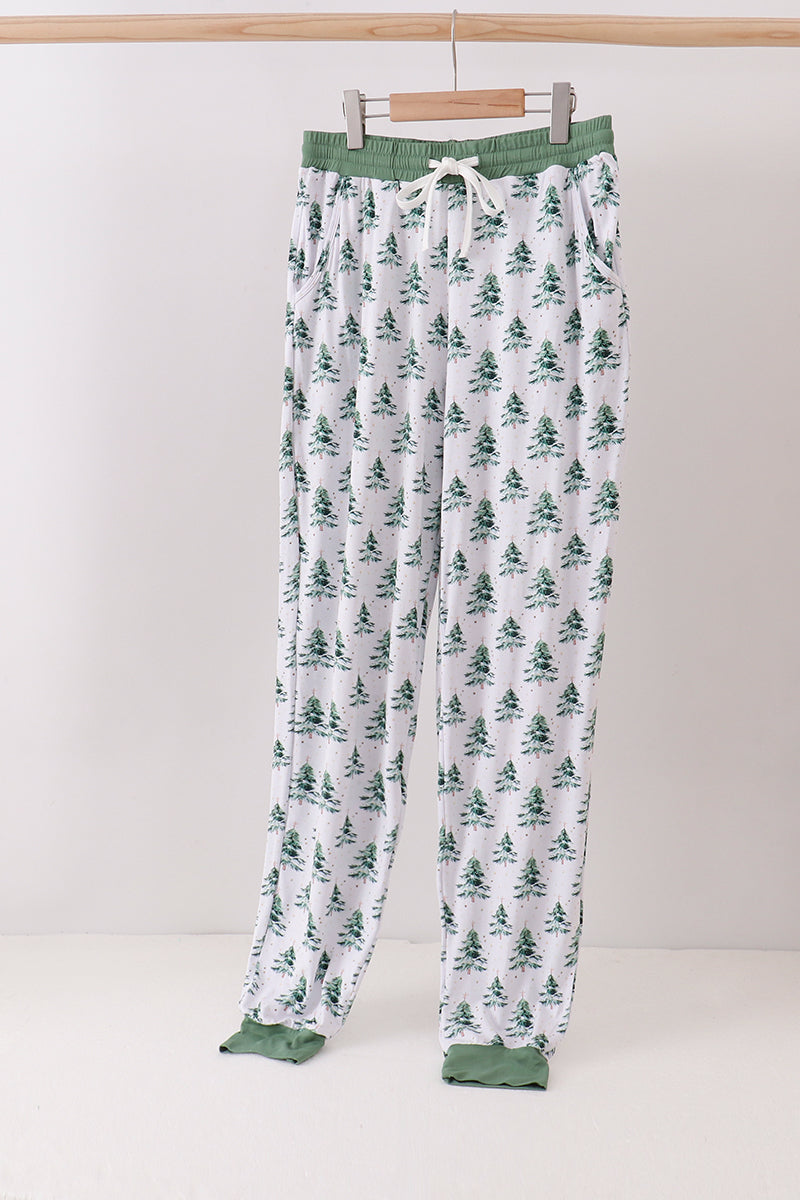 Green christmas tree bamboo mom pants - Aaria Tees Aaria Tees