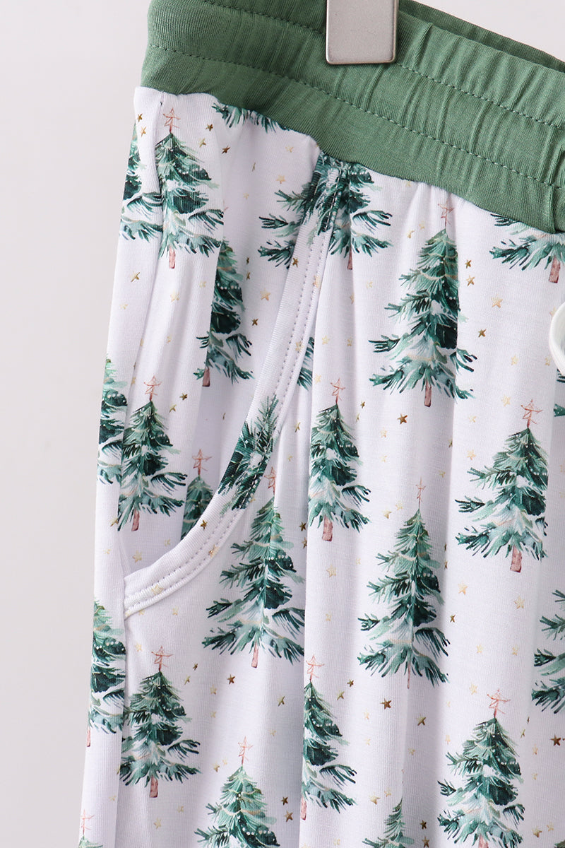 Green christmas tree bamboo mom pants - Aaria Tees Aaria Tees