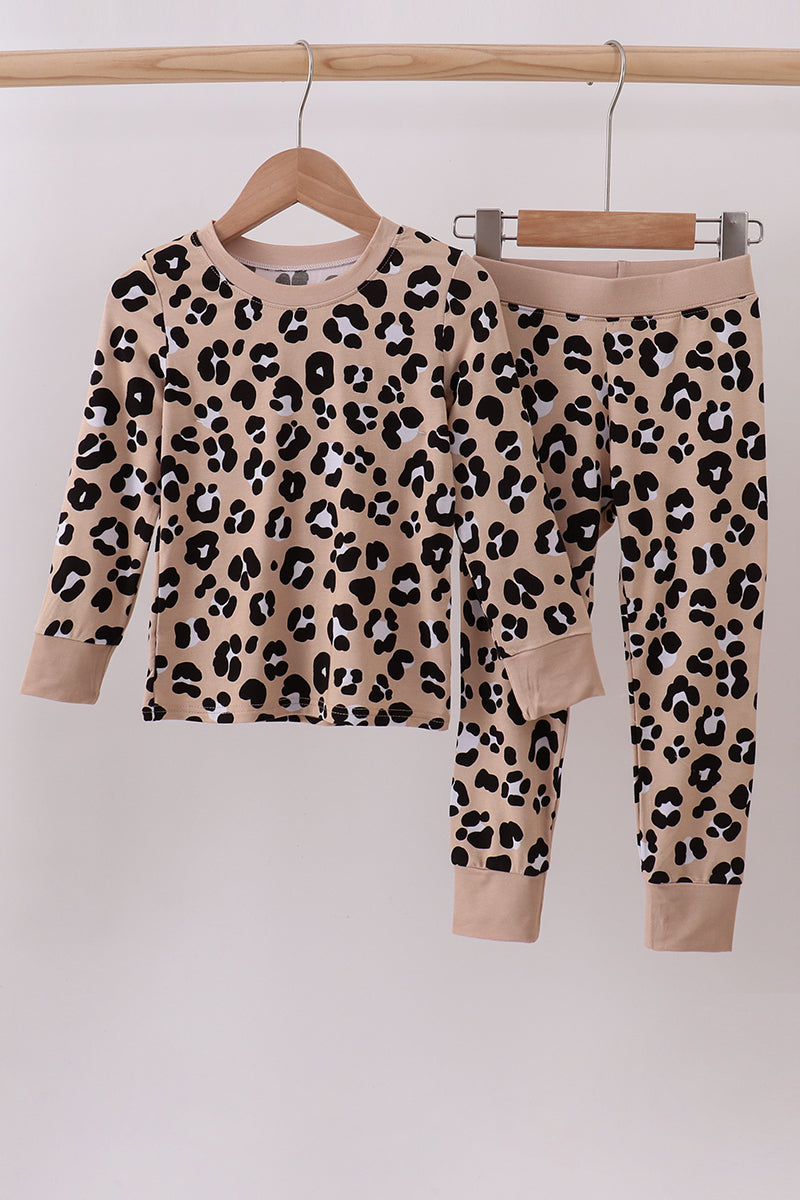 Brown leopard bamboo pajama set - Aaria Tees Aaria Tees