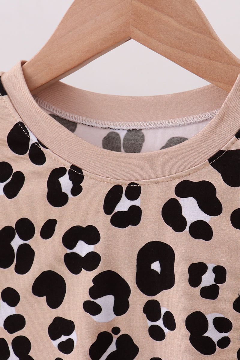 Brown leopard bamboo pajama set - Aaria Tees Aaria Tees