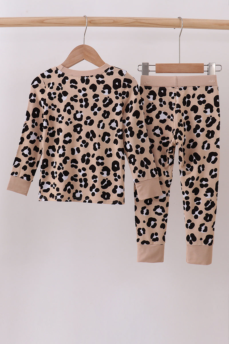 Brown leopard bamboo pajama set - Aaria Tees Aaria Tees