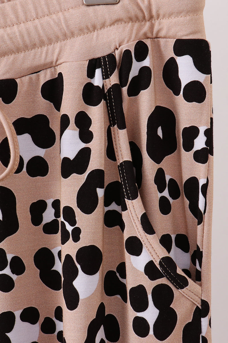 Brown leopard bamboo mom pajama pants - Aaria Tees Aaria Tees