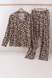 Brown leopard bamboo mom pajama set - Aaria Tees Aaria Tees