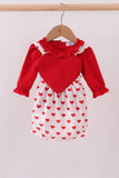Red heart applique bubble set - Aaria Tees Aaria Tees