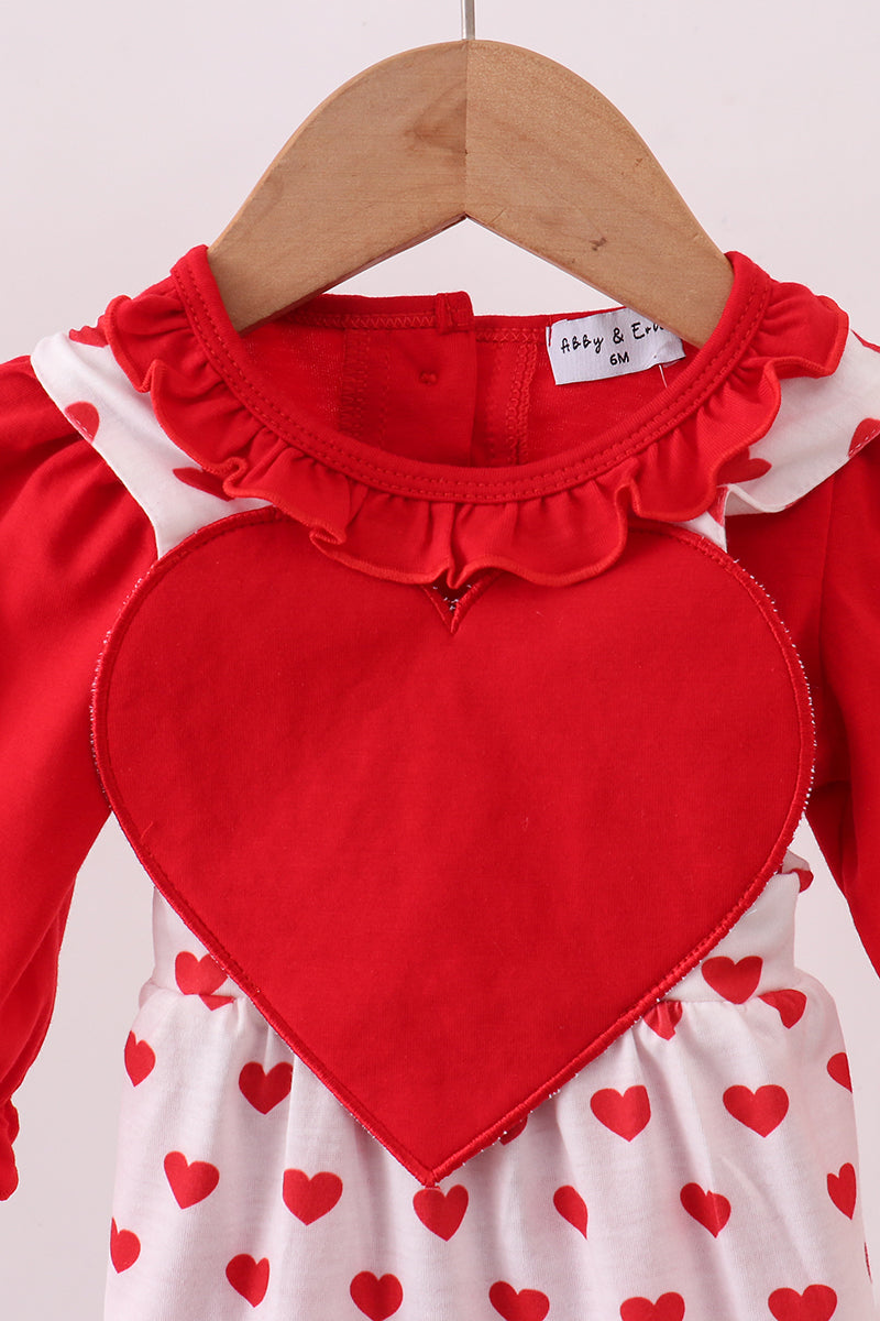 Red heart applique bubble set - Aaria Tees Aaria Tees