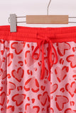 Red heart print bamboo pants Aaria Tees
