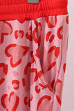 Red heart print bamboo pants Aaria Tees