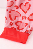 Red heart print bamboo pants Aaria Tees