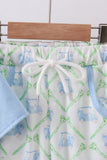 Blue golf cart embroidery pants set - Aaria Tees Aaria Tees