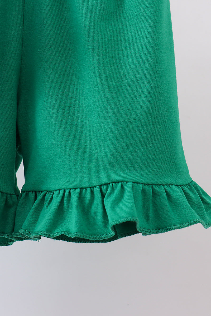 Blue clover embroidery swiss dot shorts set - Aaria Tees Aaria Tees